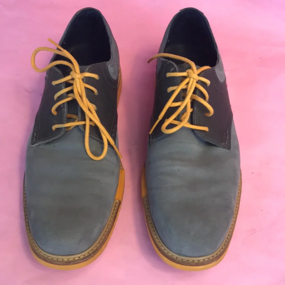Gray/yellow Cole Haan leather shoes